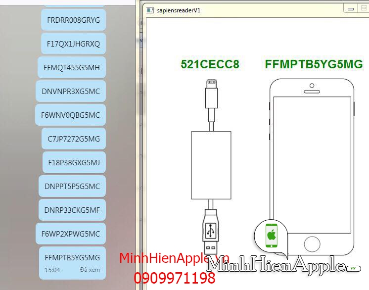 Nhận lấy seri từ main xác iPhone 6 đến 7 Plus cho khách check thông tin