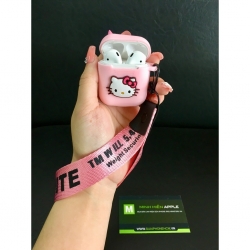 Bao Sillicon AirPods tai mèo, có dây đeo đủ màu