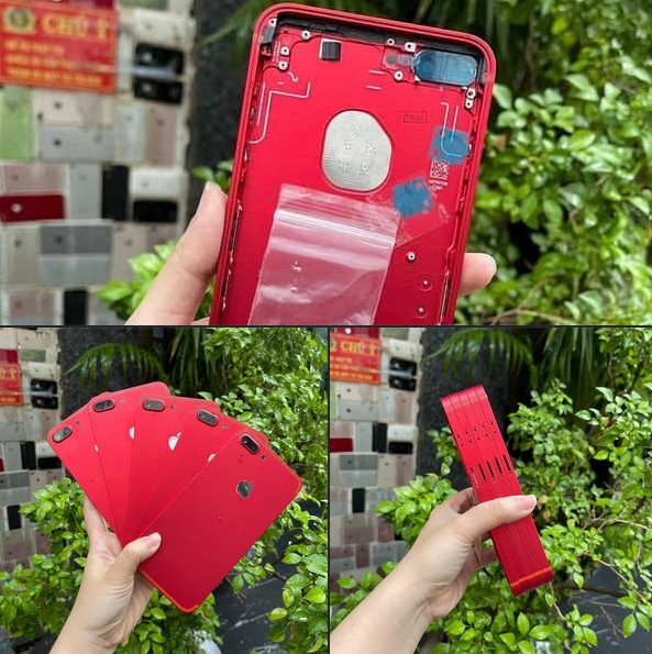 Vỏ 7 Plus cạnh vuông đỏ