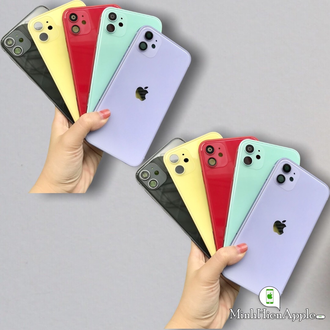 Vỏ độ, sườn độ iphone 11 độ lên 12 cạnh vuông kèm bộ nút đủ màu